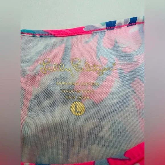 Lilly Pulitzer Blue Pink Lobster Cracked Up Cosmic Coral Marlowe Dress Large - Picture 11 of 16